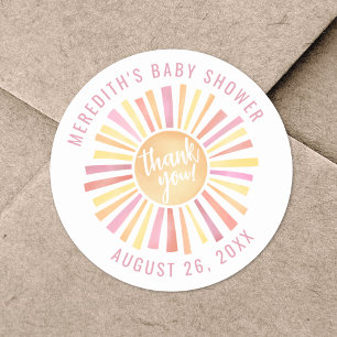 Sticker Rond Little Ray Of Sunshine Boho Baby shower