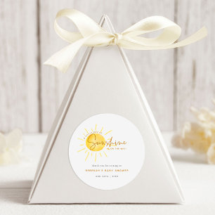 Sticker Rond Little Ray of Sunshine Boho Baby shower Merci