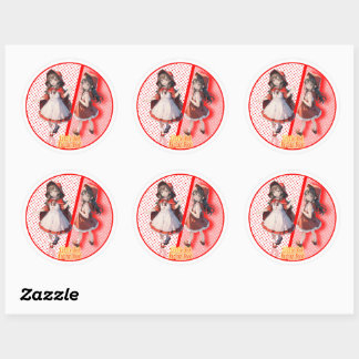 Sticker Rond Little Red Riding Hood