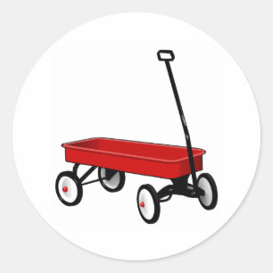 Sticker Rond Little Red Wagon