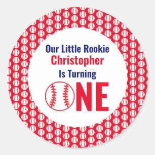 Sticker Rond Little Rookie Baseball 1er anniversaire