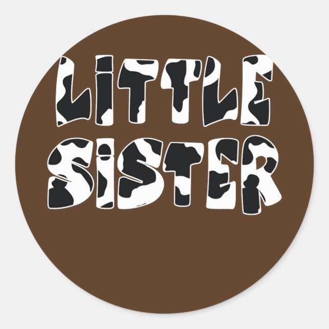 Sticker Rond little Sister Cow Print Cow Pattern  (Devant)