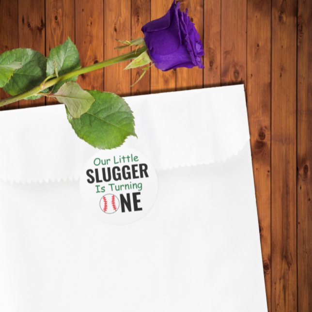 Sticker Rond Little Slugger Baseball 1er anniversaire (Créateur téléchargé)