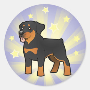 Sticker Rond Little Star Rottweiler
