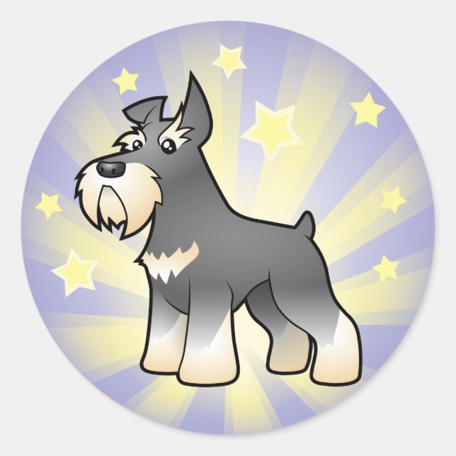 Sticker Rond Little Star Schnauzer (Devant)