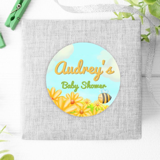 Sticker Rond Little Sunshine - Baby shower de printemps (Créateur téléchargé)