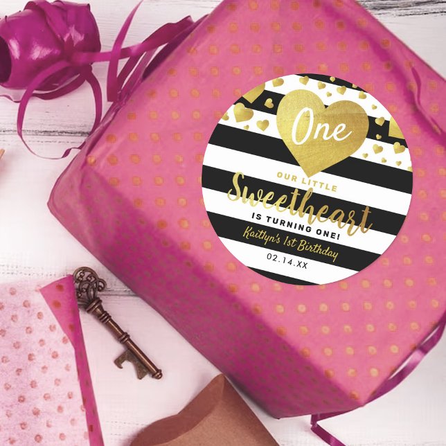 Sticker Rond Little Sweetheart Saint-Valentin N'importe quel âg (Créateur téléchargé)