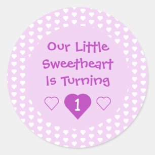 Sticker Rond Little Sweethee 1er anniversaire