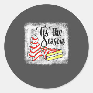 Sticker Rond Little Tis' Season Christmas Tree Cakes Debbie
