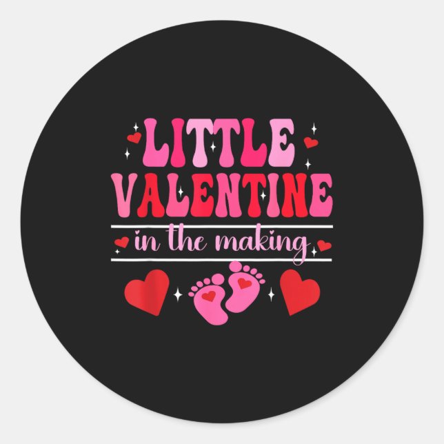 Sticker Rond Little Valentine In The Making Valentine's Day Pre (Devant)