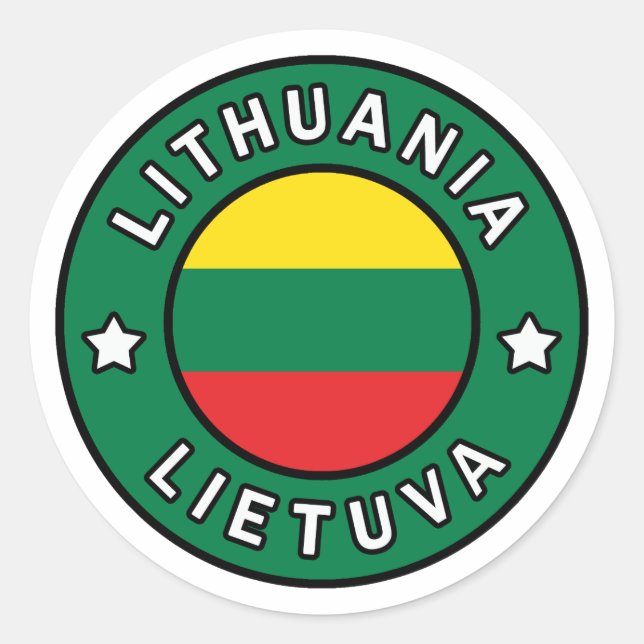 Sticker Rond Lituanie Lietuva (Devant)