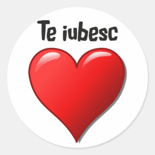 Sticker Rond L'iubesc - Je vous aime en roumain