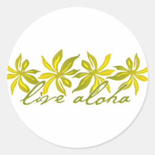 Sticker Rond Live Aloha