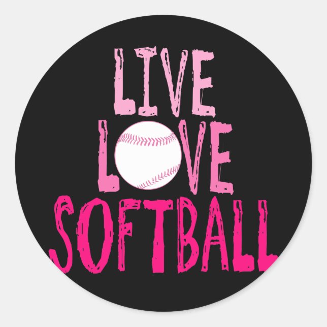 Sticker Rond Live, Amour, Softball (Devant)