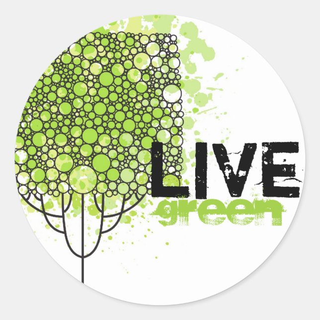 Sticker Rond Live Green (Devant)