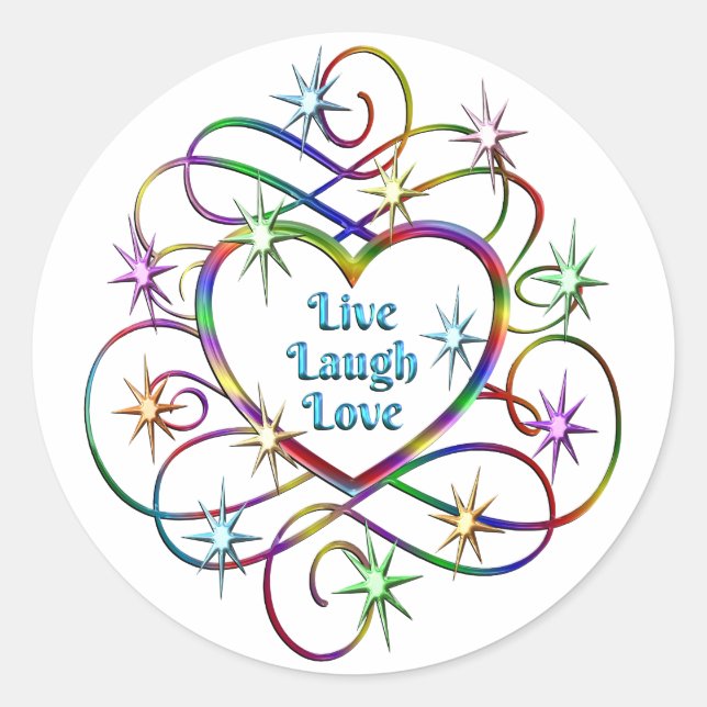 Sticker Rond Live Laugh Love (Devant)