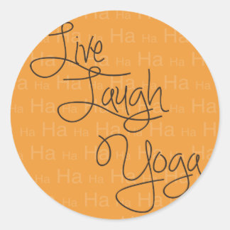 Sticker Rond Live Laugh Yoga