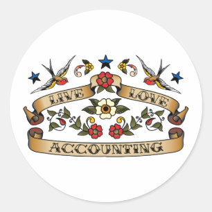 Sticker Rond Live Love Accounting