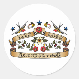Sticker Rond Live Love Accounting