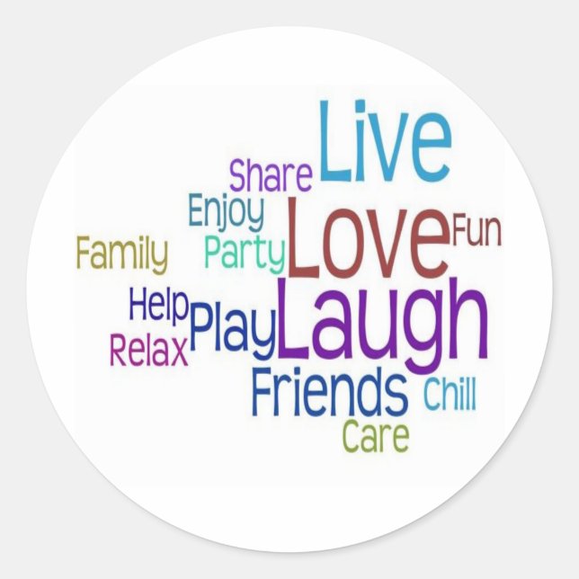 Sticker Rond Live Love Laugh (Devant)