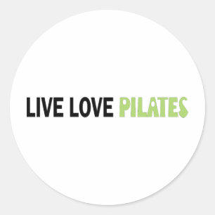 Sticker Rond Live Love Pilates ! Design original !