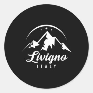 Sticker Rond Livigno Italie Station de ski Ski Snowboard Souve