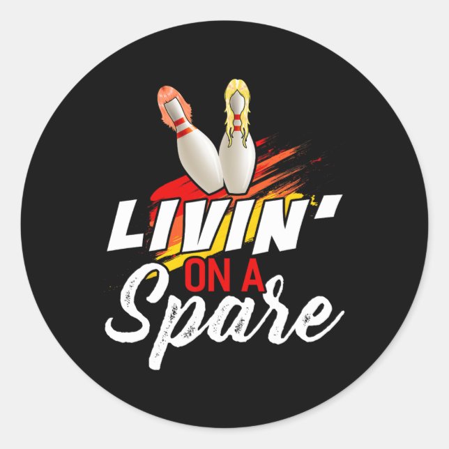 Sticker Rond Livin Sur Une Chemise De Bowling De Secours Funny  (Devant)