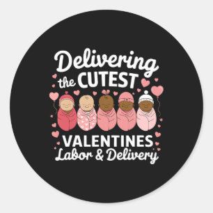 Sticker Rond Livraison de la Saint-Valentin la plus mignonne tr