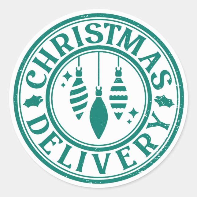 Sticker Rond Livraison de Noël (Devant)