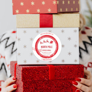 Sticker Rond Livraison de Noël par Père Noël North Pôle