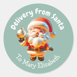 Sticker Rond Livraison de Noël personnalisable à partir de Père