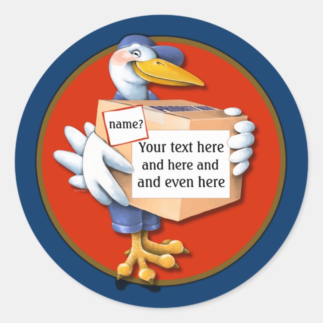 Sticker Rond Livraison par la poste avec le sourire (Devant)