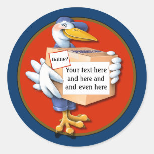 Sticker Rond Livraison postale avec sourire