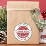 Sticker Rond Livraison spéciale de Père Noël Christmas<br><div class="desc">Livraison spéciale Noël de Père Noël</div>