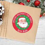 Sticker Rond Livraison spéciale de Père Noël Kids Christmas Cla<br><div class="desc">Ma livraison spéciale de Père Noël Kids Christmas Classic Round Sticker faire envelopper les cadeaux de vacances une brise. Placez sur les cadeaux pour une touche de finition parfaite.</div>