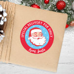 Sticker Rond Livraison spéciale de Père Noël Kids Christmas Cla<br><div class="desc">Ma livraison spéciale de Père Noël Kids Christmas Classic Round Sticker faire envelopper les cadeaux de vacances une brise. Placez sur les cadeaux pour une touche de finition parfaite.</div>