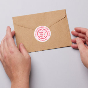 Sticker Rond Livraison spéciale de Père Noël North Pôle Holiday