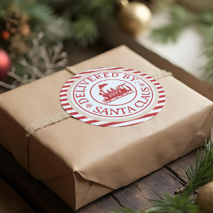 Sticker Rond Livraison Spéciale Du Train Du Pôle Nord Par Santa