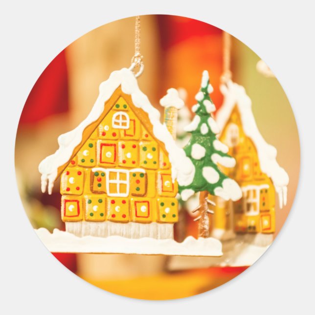 Sticker Rond Livraison spéciale Noël de Père Noël Classic (Devant)