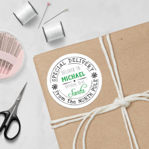 Sticker Rond Livraison spéciale personnalisée Pôle Nord Père No