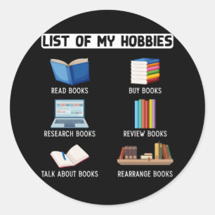 Sticker Rond Livre amusant Humour de l'amour livre Lecture