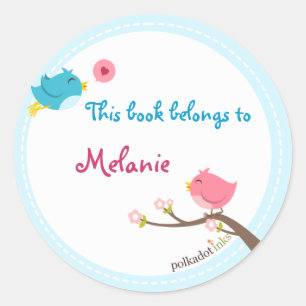 Sticker Rond Livre d'autocollants Birdie customisés
