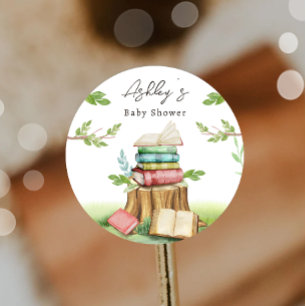 Sticker Rond Livre de Baby shower livre de livre de livre de li