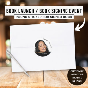 Sticker Rond Livre dédicacé par l'auteur Écrivain Lancement de 
