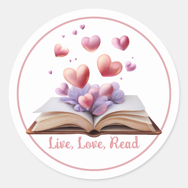 Sticker Rond Livre des cœurs   (Devant)