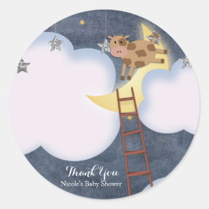 Sticker Rond Livre d'histoires de Baby Shower Rhyme de la nurse
