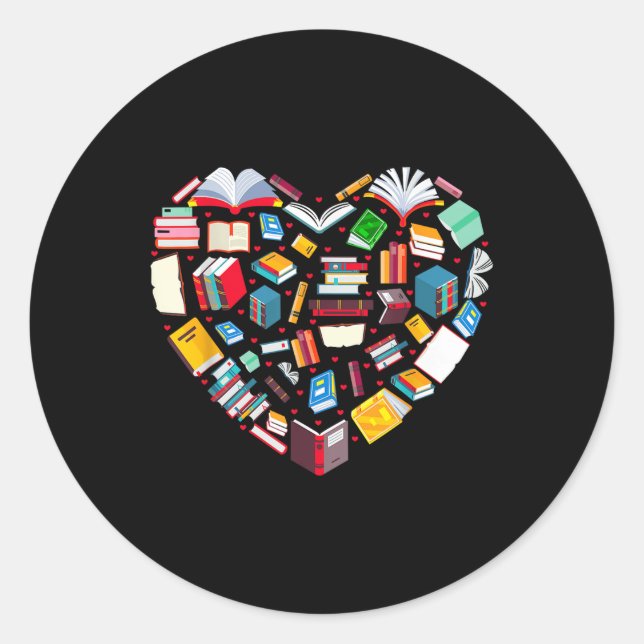 Sticker Rond Livre Lover Librairie Enseignant Bookish Books Hea (Devant)