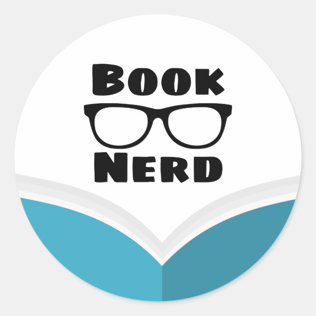 Sticker Rond Livre Nerd (Devant)