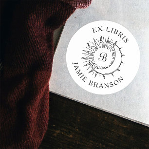 Sticker Rond Livre vintage des bibliothèques d'exercice de cycl