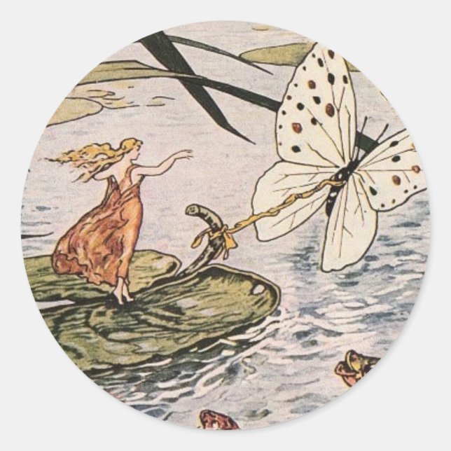 Sticker Rond Livre vintage Thumbelina (Devant)